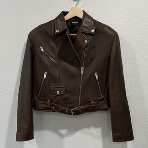 The Kooples Dark Brown Leather Jacket